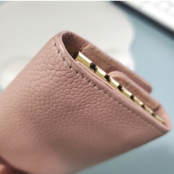 CHANEL Pink Caviar Leather 6-Key Holder Case Wallet Vintage CC Logo - Picture 10 of 16